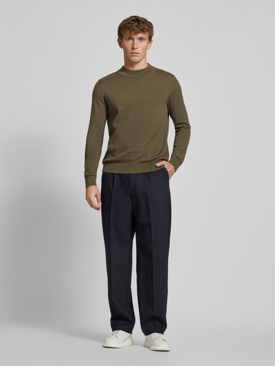 SELECTED HOMME Gebreide pullover met turtleneck, model 'ROBERT' Olijfgroen - 1