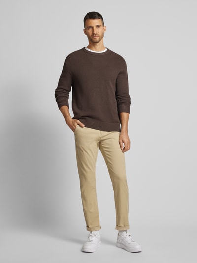 Lindbergh Slim fit chino met achterzakken Zand - 1