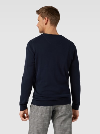 s.Oliver RED LABEL Gebreide pullover met labelstitching Marineblauw - 5