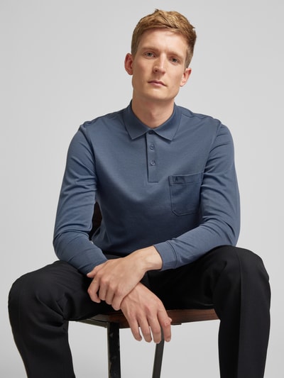 RAGMAN Regular fit poloshirt met borstzak Jeansblauw - 3