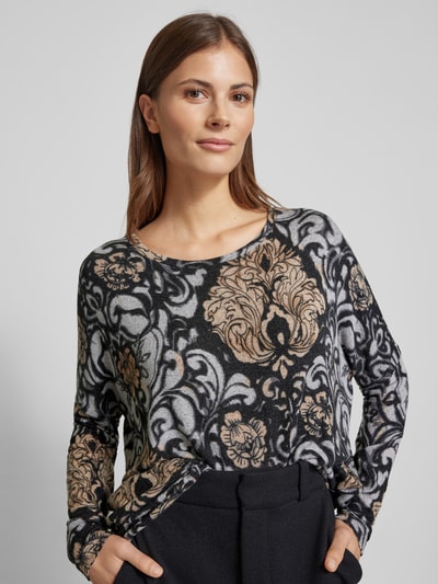 Soyaconcept Longsleeve aus Viskose-Mix mit Rundhalsausschnitt Modell 'BIARA' Hellgrau Melange 3