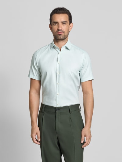 Christian Berg Men Regular Fit Business-Hemd mit Knopfleiste Hellgruen 4