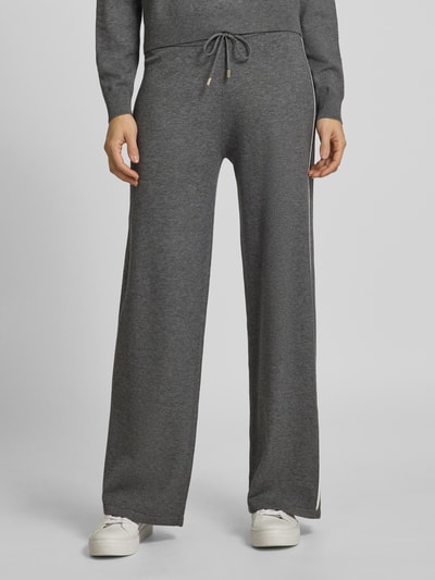 LIU JO SPORT Wide leg sweatpants met tunnelkoord Antraciet gemêleerd - 4