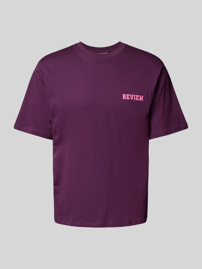 REVIEW Regular fit T-shirt van een mix van katoen en viscose Prune - 2