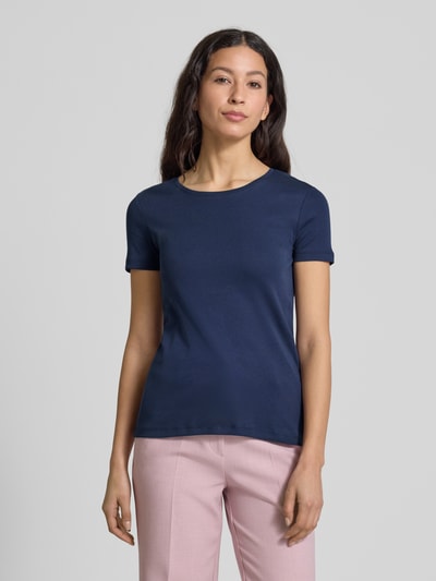 Christian Berg Woman T-Shirt mit geripptem Rundhalsausschnitt Dunkelblau 4