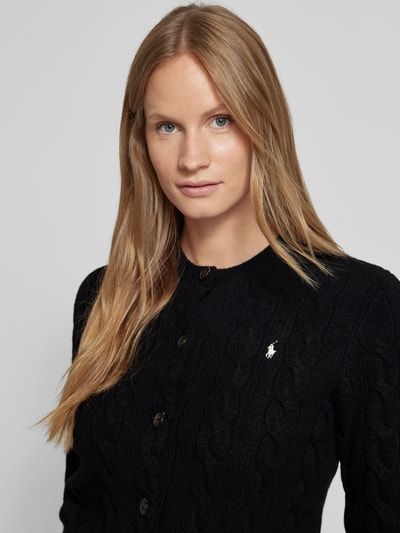 Polo Ralph Lauren Wollcardigan mit Zopfmuster Black 3