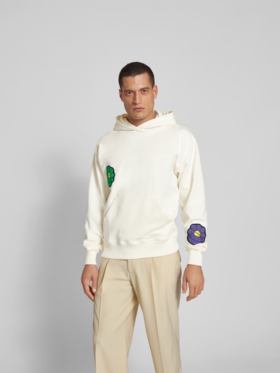 ISNURH Oversized Hoodie mit Motiv-Patches Sand 4