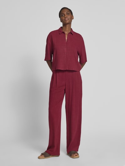 Jake*s Casual Relaxed fit overhemdblosue met 1/2-mouwen Donkerrood - 1