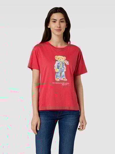 Polo Ralph Lauren T-Shirt aus Baumwolle mit Motiv-Print Hellrot 4