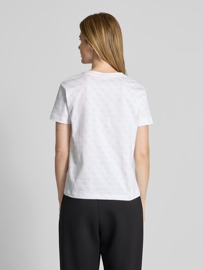 Guess Activewear T-Shirt mit geripptem Rundhalsausschnitt Modell 'CHRYSANTA' Weiss 5