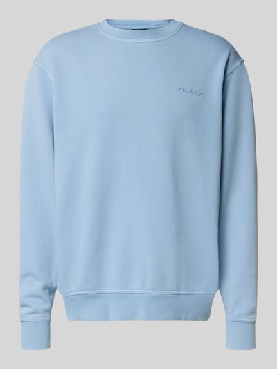 Produktfoto, Sweatshirt mit Label-Stitching und Rundhalsausschnitt van Dickies in lichtblauw, katoenmix, relaxed fit, ribboorden, heren