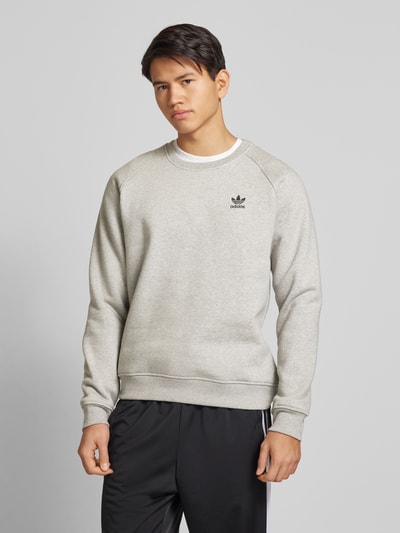 adidas Originals Sweatshirt met labelstitching Lichtgrijs gemêleerd - 4