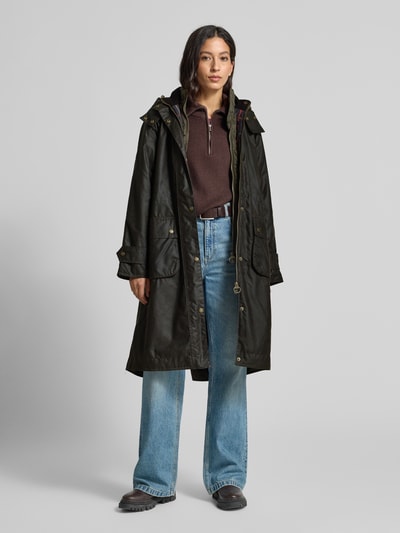 Barbour Regular Fit Wachsmantel aus reiner Baumwolle Modell 'LONG CANNICH' Oliv 1