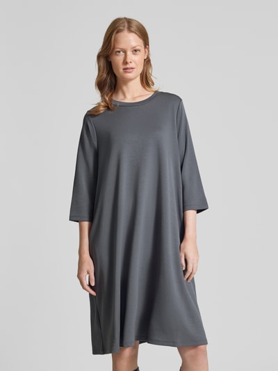 Soyaconcept Knielanges T-Shirt-Kleid mit Rundhalsausschnitt Mittelgrau 4