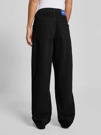 Hugo Blue Wide leg jeans met steekzakken, model 'Leni' Zwart - 5