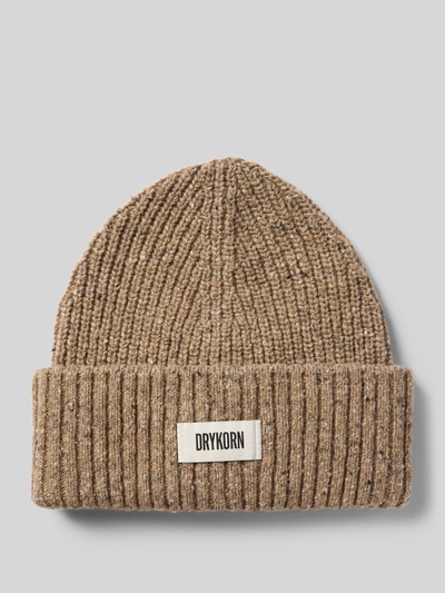 Drykorn Beanie aus Woll-Mix mit Label-Patch Beige 1