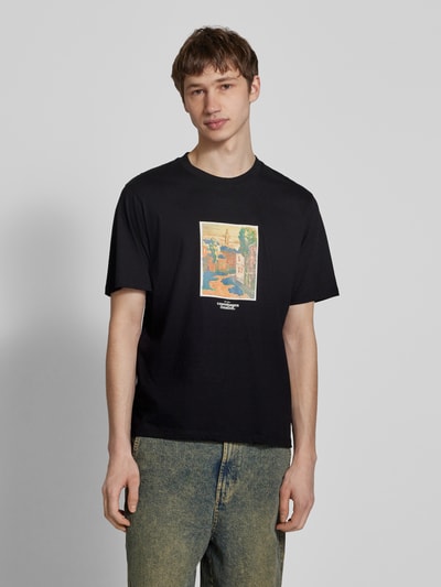 Jack & Jones T-shirt met motiefprint, model 'PAROS' Zwart - 4