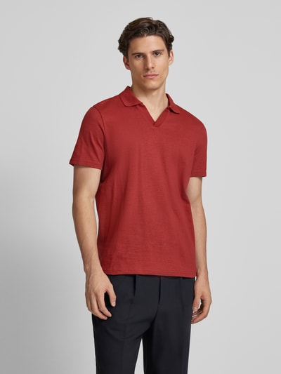 MCNEAL Regular Fit Poloshirt mit V-Ausschnitt Rostrot 4