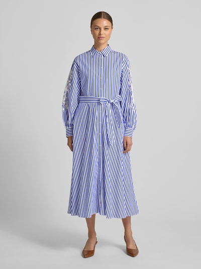 Lauren Ralph Lauren Tailliertes Blusenkleid aus reiner Baumwolle Modell 'LUVRETTE' Blau 4