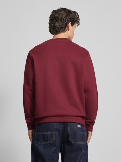 Tommy Jeans Regular fit sweatshirt met labelstitching Bordeaux - 5