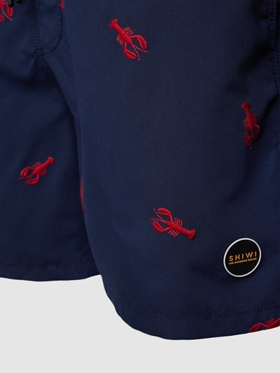 Shiwi Badehose mit Motiv-Stitching Modell 'Lobster' Dunkelblau 2