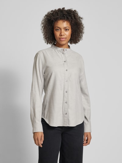 Marc O'Polo Relaxed fit blouse met visgraatmotief van flanel Middengrijs gemêleerd - 4