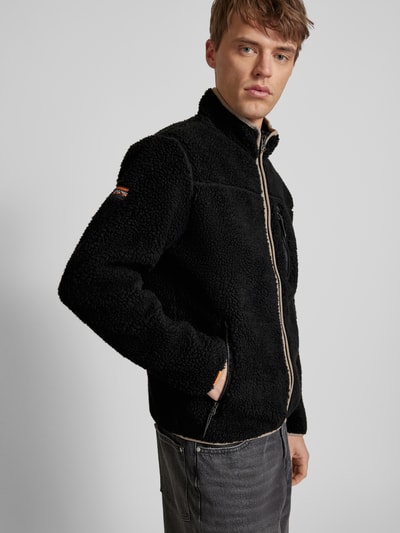 Superdry Fleecejacke mit Label-Stitching Black 3