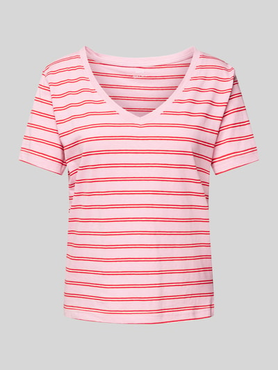 Mango T-Shirt mit V-Ausschnitt Modell 'CHALAPI' Pink 2