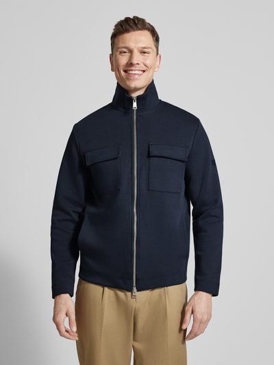 Marc O'Polo Bluza rozpinana o kroju regular fit z mieszanki bawełny Granatowy 4