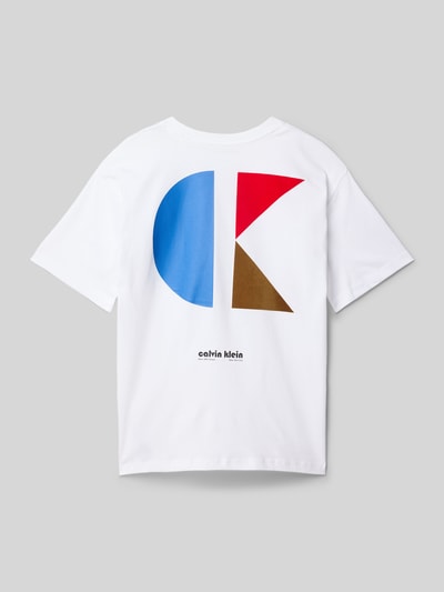Calvin Klein Jeans Relaxed Fit T-Shirt mit Rundhalsausschnitt Modell 'GEO' Weiss 3