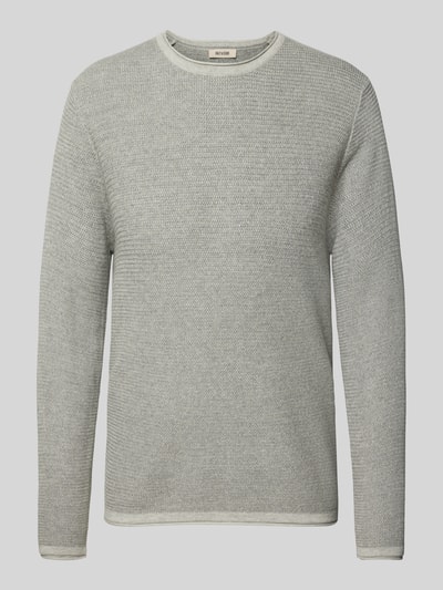 Only & Sons Regular fit gebreide pullover van puur katoen, model 'ERIC' Lichtgrijs gemêleerd - 2