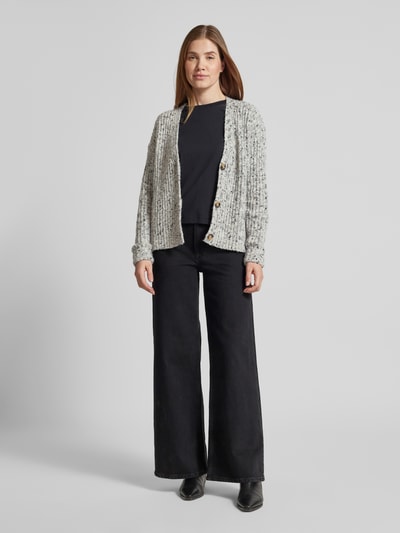 Christian Berg Woman Cardigan mit V-Ausschnitt Hellgrau Melange 1