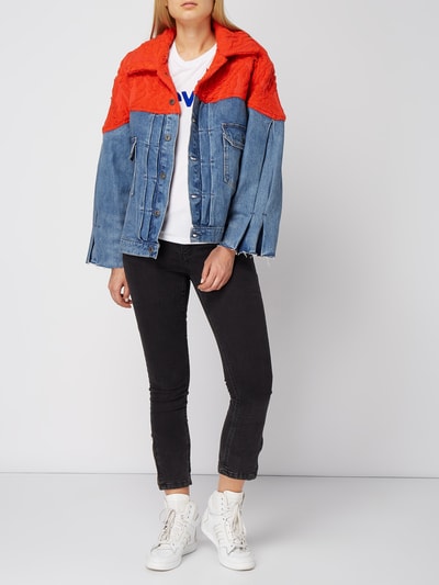 Levi's® Made & Crafted Kurtka Trucker Jacket z dzianinowym obszyciem Jeansowy niebieski 1