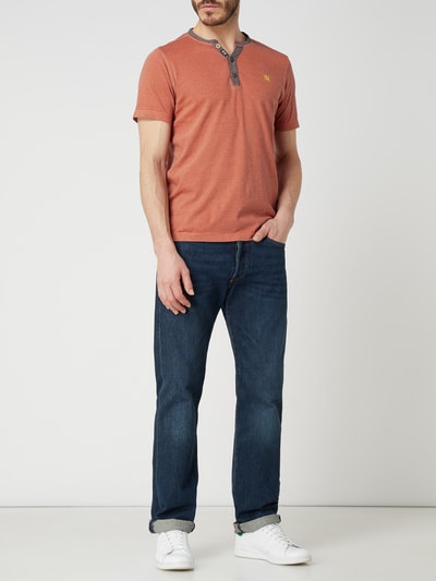 Lerros Serafino-Shirt mit Streifenmuster Orange 1