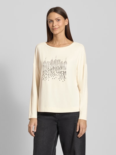 comma Oversized shirt met lange mouwen met labeldetail Offwhite - 4