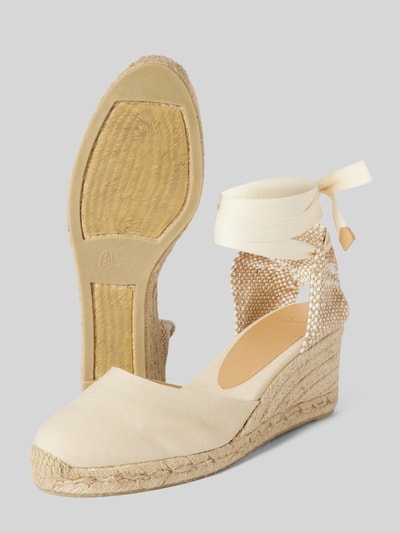 Castañer Wedges met sierband, model 'CARINA' Offwhite - 3