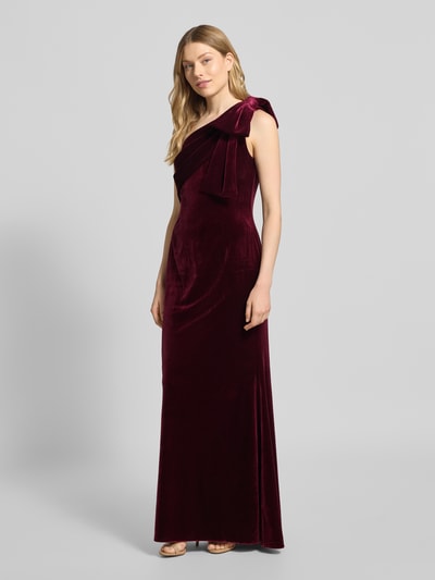 Adrianna Papell One-Shoulder-Abendkleid mit Schleifen-Applikation Bordeaux 1