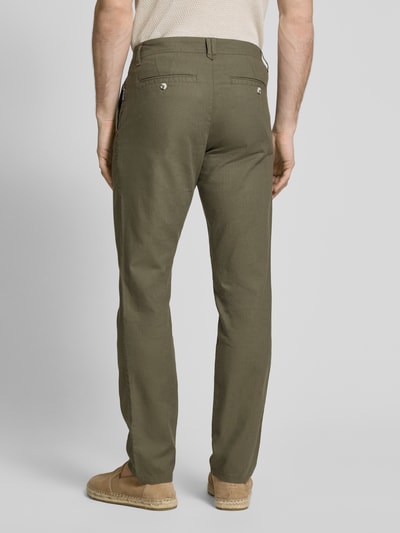 Tom Tailor Relaxed Fit Chino aus Leinen-Baumwoll-Mix Oliv 5