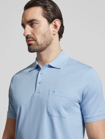 RAGMAN Relaxed fit Poloshirt van Katoenmix Lichtblauw - 3