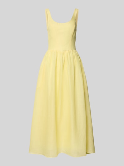Bardot Midikleid aus Ramie Modell 'LAWRENCE SCOOP' GELB 2