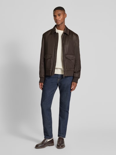 BOSS Regular Fit Bomberjacke mit Baumwoll-Anteil - BECKHAM x BOSS Dunkelbraun 1