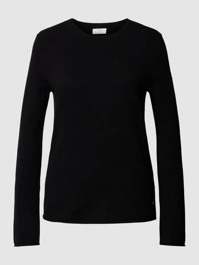 Fynch-Hatton Gebreide pullover van kasjmier met labeldetail Zwart - 2