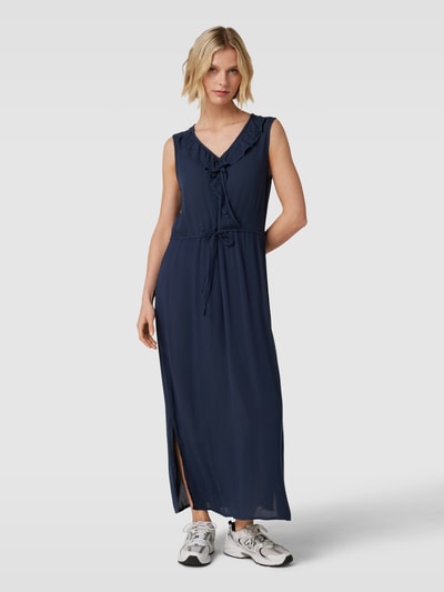 ICHI Maxi-jurk van pure viscose, model 'Marrakech' Marineblauw - 4