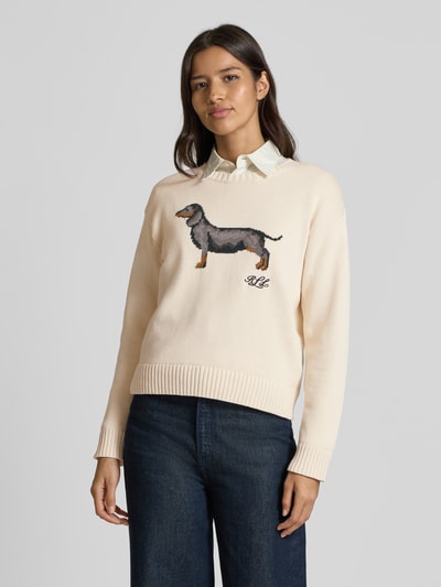 Lauren Ralph Lauren Sweter z dzianiny z prążkowanymi wykończeniami model ‘RIEDNEE’ Złamany biały 4