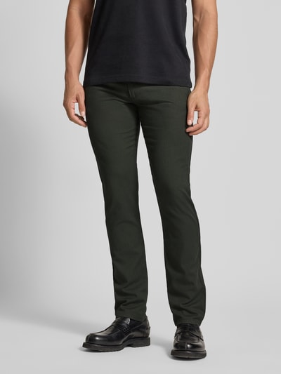 bugatti Regular Fit Hose mit Label-Detail Modell 'CORDOBA' Dunkelgruen 4