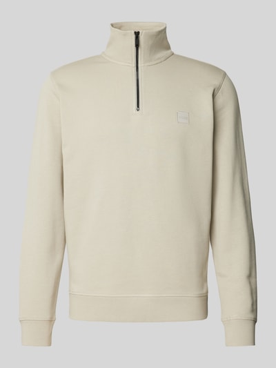 BOSS Orange Sweatshirt met opstaande kraag, model 'Zertrust' Beige - 2