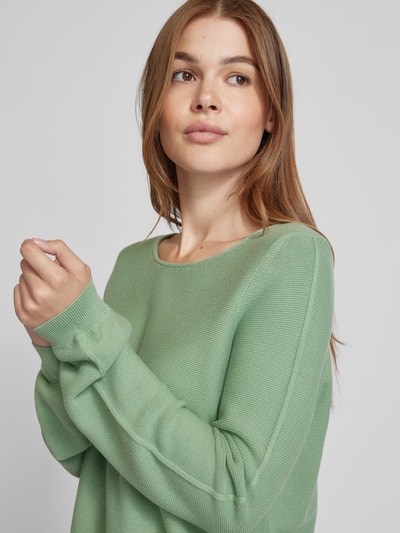 Christian Berg Woman Gebreide pullover met ronde hals Rietgroen - 3