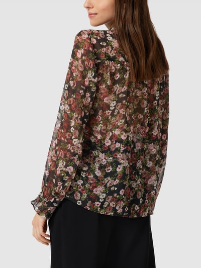 Mango Bluse mit floralem Muster Modell 'ROSES' Black 5