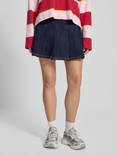 Review Jeansrock mit gelegten Falten Dunkelblau 4