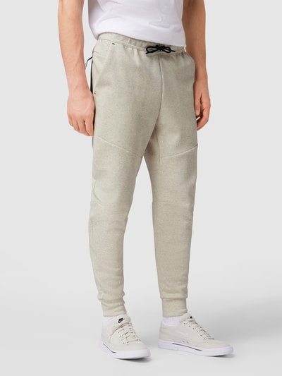 Nike Slim fit sweatpants met labelprint Offwhite gemêleerd - 4